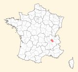 kaart ligging La Tour-du-Pin